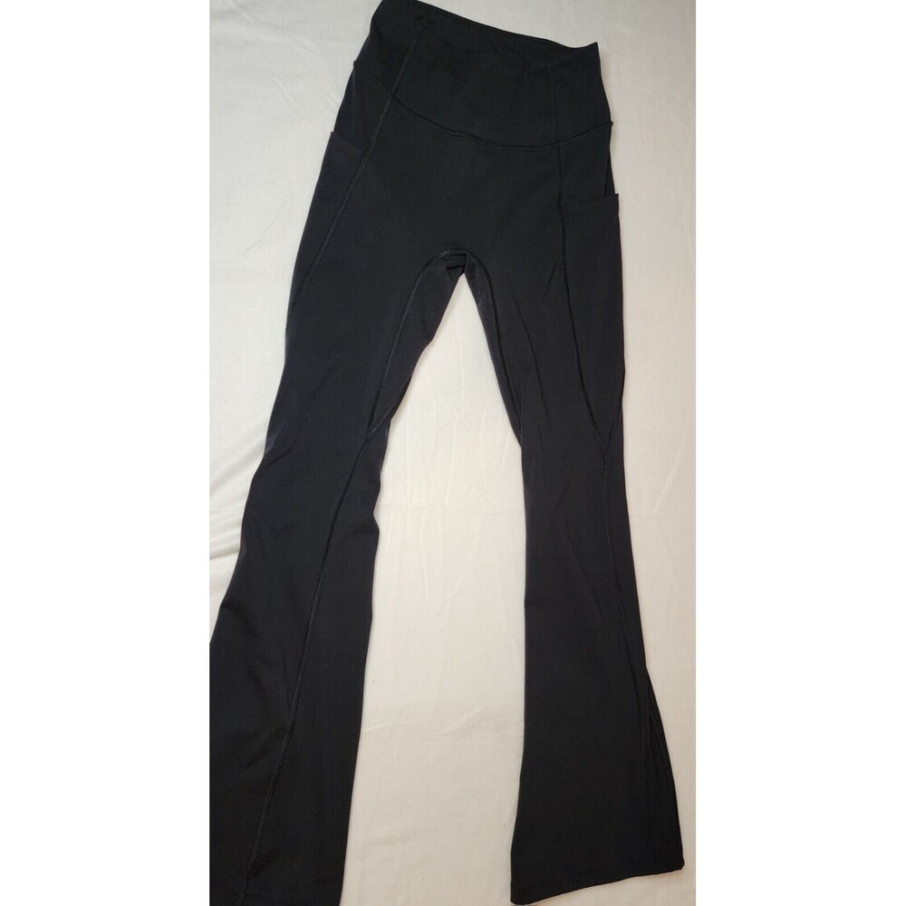 1st Phorm #IAM1STPHORM Flare Leggings Black Stretch Size S Approx Tall - Picture 1 of 4